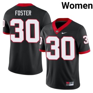 #30 Womens UGA Bulldogs Game Terrell Foster Black Jerseys 225865-599
