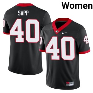 #40 NCAA Women Georgia Bulldogs Theron Sapp Black Jersey 278441-501