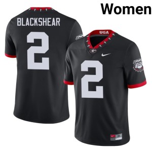 #2 Mascot 100th Anniversary Thomas Blackshear Dawgs Women's Black College Jersey 926193-289