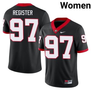 #97 Black University of Georgia Bulldogs Women's Football Wade Register Jersey 572904-999