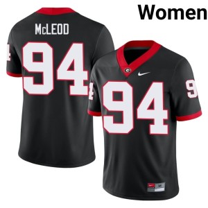 #94 University of Georgia Bulldogs Xzavier McLeod Embroidery Black Women's Jersey 811465-246