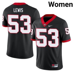 #53 Black NCAA Zach Lewis UGA Bulldogs Women's Jerseys 585706-537