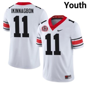 #11 Georgia Bulldogs Youth Football Darren Ikinnagbon White 1980 National Champions 40th Anniversary Jerseys 512953-164