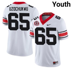 #65 1980 National Champions 40th Anniversary Official Dennis Uzochukwu White UGA Bulldogs Youth Jerseys 413340-922