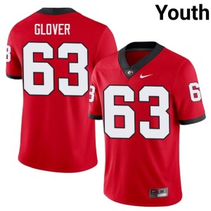 #63 Red Youth Dontrell Glover Bulldog Nation College Jerseys 314051-727