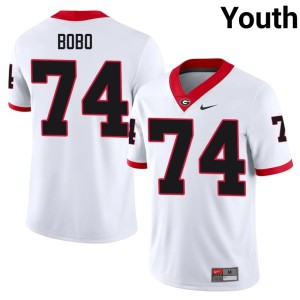 #74 Georgia Bulldogs Drew Bobo University White Youth Jersey 968148-260