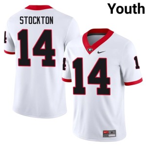 #14 Youth White Football Gunner Stockton UGA Bulldogs Jerseys 528377-395
