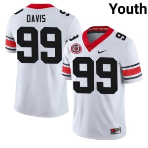 #99 Embroidery 1980 National Champions 40th Anniversary Jordan Davis Youth University of Georgia White Jersey 224556-218