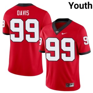 #99 Youth Jordan Davis Red NCAA University of Georgia Bulldogs Jerseys 693055-435