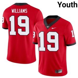 #19 Youth Justin Williams UGA Bulldogs College Red Jersey 126101-488