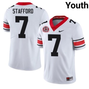 #7 Go Dawgs Matthew Stafford Youth White 1980 National Champions 40th Anniversary Game Jerseys 670846-445