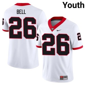 #26 Micah Bell Youth White University of Georgia Bulldogs Limited Jersey 877714-440