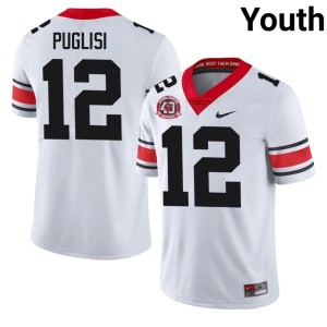 #12 Youth Embroidery 1980 National Champions 40th Anniversary Ryan Puglisi White Bulldog Nation Jerseys 238010-861