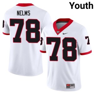 #78 Embroidery UGA Bulldogs Youth Tate Nelms White Jerseys 245578-609