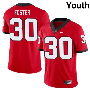#30 Embroidery Youth Red Bulldog Nation Terrell Foster Jerseys 383002-519