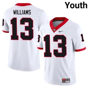 #13 Tyler J. Williams White Game Youth University of Georgia Bulldogs Jersey 821776-713