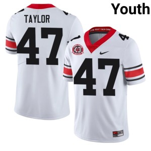 #47 University Youth 1980 National Champions 40th Anniversary White Will Taylor Go Dawgs Jerseys 804183-784