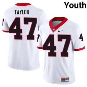 #47 Will Taylor White Stitched Youth University of Georgia Bulldogs Jerseys 192628-948