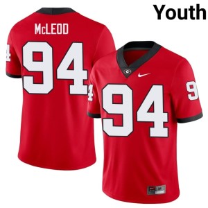 #94 Youth University of Georgia 2025 Red Xzavier McLeod Jersey 103451-272