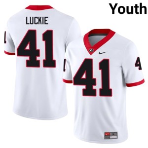 #41 Youth Carter Luckie Georgia White Official Jersey 243646-853