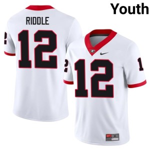 #12 UGA Bulldogs Ja'Marley Riddle White Youth Limited Jersey 603596-404