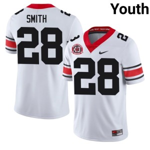 #28 Jordan Smith Youth White 1980 National Champions 40th Anniversary Official Bulldog Nation Jerseys 777316-928
