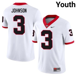 #3 Georgia Youth White University Quintavius Johnson Jerseys 611594-252