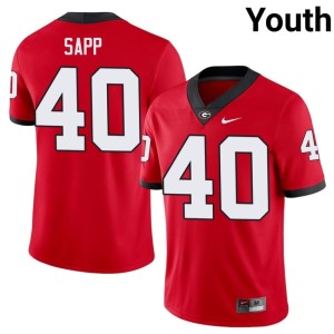 #40 High School Theron Sapp University of Georgia Red Youth Jersey 878882-556