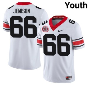 #66 Embroidery White 1980 National Champions 40th Anniversary Georgia Bulldogs Tyreek Jemison Youth Jerseys 640798-127