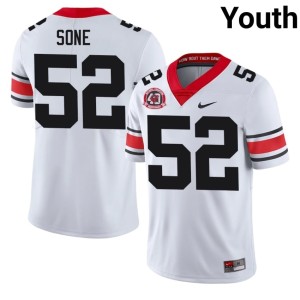 #52 1980 National Champions 40th Anniversary Valdin Sone Replica Youth White Bulldog Nation Jerseys 731788-641