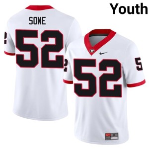 #52 Youth White Dawgs Valdin Sone Embroidery Jersey 533329-565