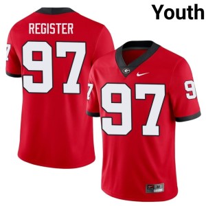 #97 University Youth Georgia Bulldogs Wade Register Red Jersey 813775-170