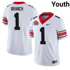 #1 White University of Georgia Bulldogs Youth Zachariah Branch Football 1980 National Champions 40th Anniversary Jerseys 199416-486