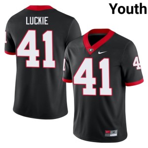 #41 Youth Limited Black Carter Luckie University of Georgia Jersey 851066-236