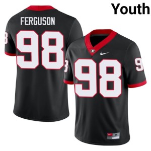 #98 Youth Stitched Connor Ferguson Black UGA Jersey 226608-737
