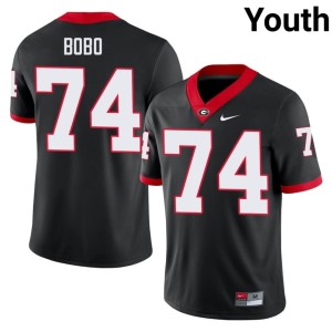 #74 Drew Bobo Black UGA Youth NCAA Jerseys 675602-810