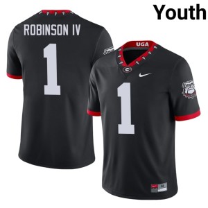 #1 Limited Ellis Robinson IV Black Mascot 100th Anniversary University of Georgia Youth Jersey 179016-742