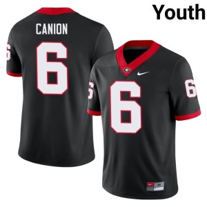 #6 Black Player Bulldog Nation Isiah Canion Youth Jerseys 376562-258