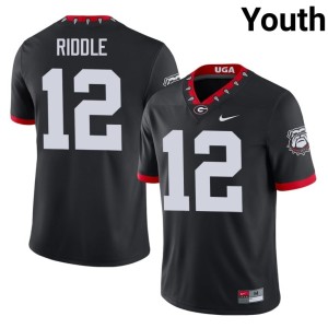 #12 Youth Alumni Ja'Marley Riddle Dawgs Black Mascot 100th Anniversary Jersey 107549-588