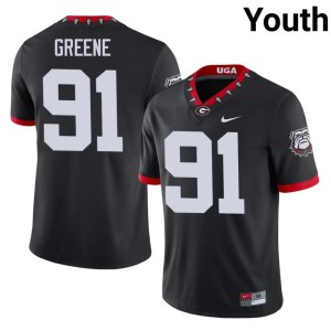 #91 Football Mascot 100th Anniversary Black Youth Georgia Bulldogs Justin Greene Jerseys 401652-628