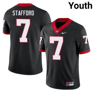 #7 Matthew Stafford Youth Official UGA Black Jerseys 411217-757
