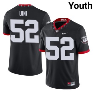 #52 Michael Uini Black Youth Mascot 100th Anniversary University of Georgia Bulldogs Replica Jerseys 778404-561
