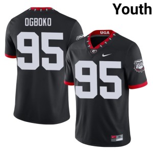 #95 Nnamdi Ogboko Mascot 100th Anniversary Limited University of Georgia Youth Black Jerseys 355318-765