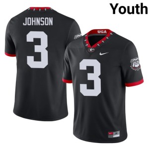 #3 Black Mascot 100th Anniversary Game Bulldog Nation Quintavius Johnson Youth Jerseys 383832-678