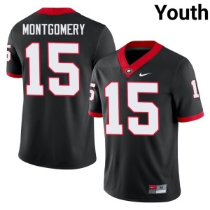 #15 College Ryan Montgomery Black Youth UGA Bulldogs Jersey 176367-596