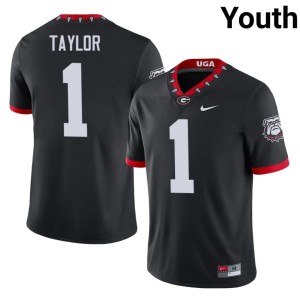 #1 Talyn Taylor Black Georgia Bulldogs University Mascot 100th Anniversary Youth Jerseys 624366-877