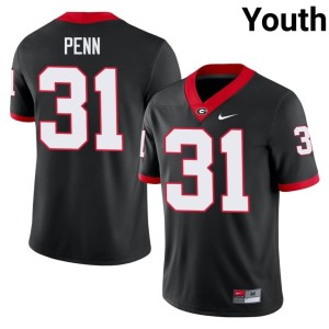 #31 University of Georgia Bulldogs Youth Black Wade Penn 2025 Jerseys 611335-852