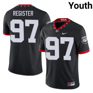 #97 College Mascot 100th Anniversary Youth Wade Register Black University of Georgia Bulldogs Jersey 875683-351