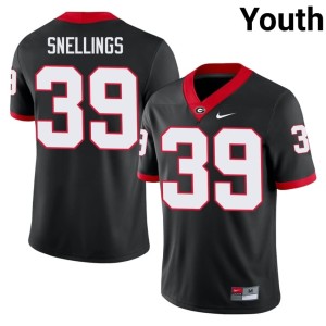 #39 Will Snellings Black NCAA Georgia Youth Jersey 227368-820