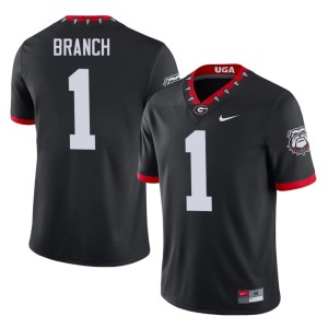 #1 Mascot 100th Anniversary Black Limited Zachariah Branch University of Georgia Mens Jerseys 755533-928
